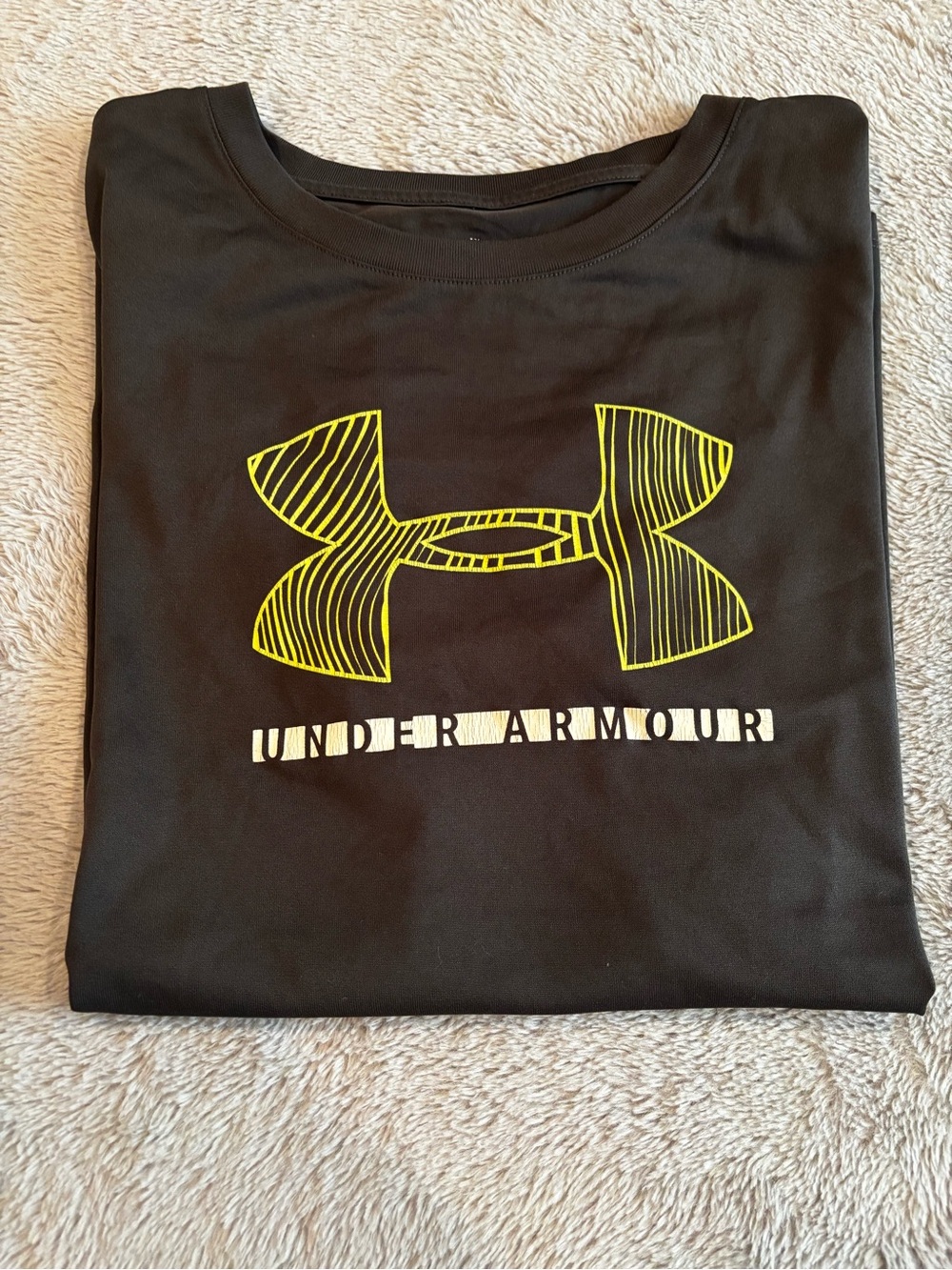 Under Armour Black Short Sleeve Tee with Yellow Logo